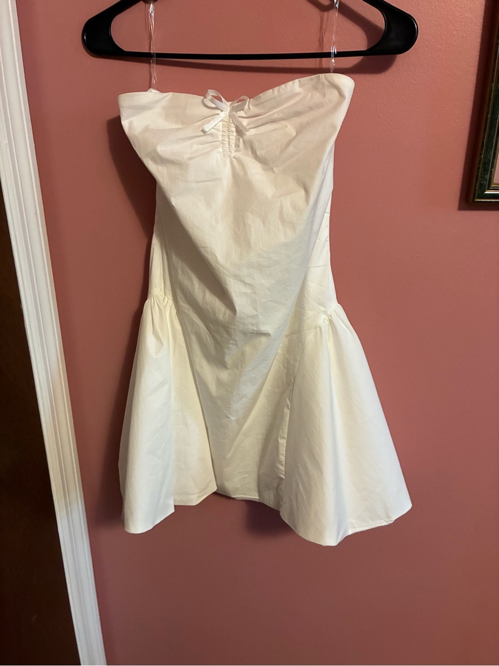 Peppermayo White Strapless Fit-and-Flare Mini Dress